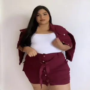 conjunto para dama talla plus vinotinto
