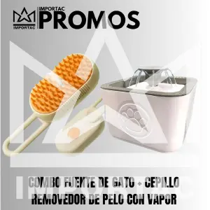 COMBO FUENTE DE GATO + CEPILLO DE VAPOR