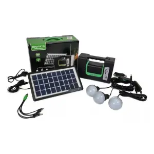 Kit Panel Solar Con Radio Y Bombillos