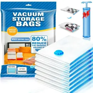 Pack 5 Bolsas Al Vacio Con Bomba Manual