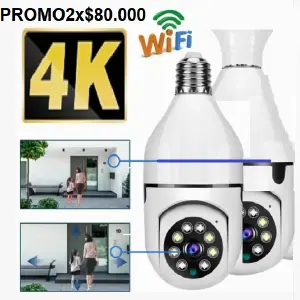 COMBO CAMARA SEGURIDAD BOMBILLO 2X1 GIRO
