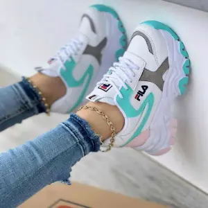 Promo Fila Suela Alta Blanco Turquesa