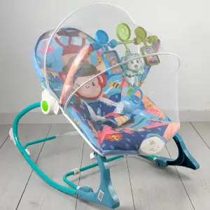 SILLA VIBRADORA MECEDORA MONO AZUL: La Comodidad Perfecta para tu Bebé - SILLA VIBRADORA MECEDORA MONO AZUL