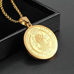 Collar Medalla De Proteccion San Benito