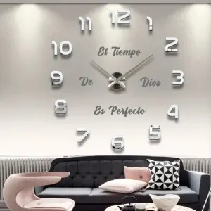 RELOJ 3D 100X100 CM  + FRASE EN VINILO