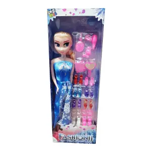 Muñeca Princesa Frozen Azul Juguete Niña