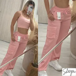 PANTALON CARGO SATIN