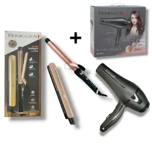 Combo plancha y pinza keratina + secador