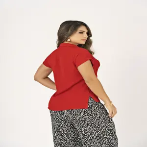 BLUSA EN POLIESTER CORRUGADO REF 8708