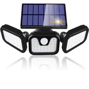 Lampara Led Solar 3 Cabezales Con Sensor