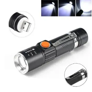Linterna Tactica Led Recargable Usb Zoom