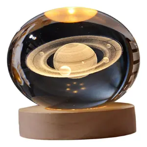 LAMPARA DE CRISTAL SATURNO PEQUENA