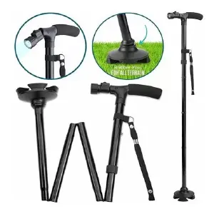 Baston plegable con linterna