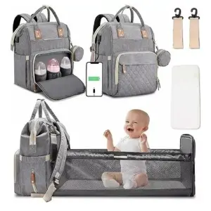 Morral Pañalera Plegable Cambiador
