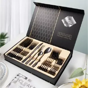 SET DE CUBIERTOS DE LUJO NEGRO
