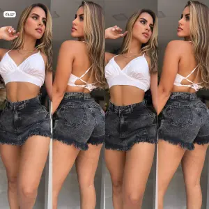 FALDA SHORT NEGRO HUMO TELA RIGIDA