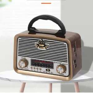 Parlante radio vintage con bluetooth USB