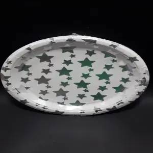 PLATO ESTRELLA PLATEADO 23CM