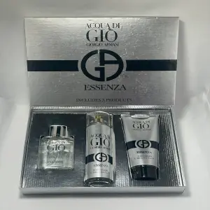 kit perfume agua di gio essenza set x 3
