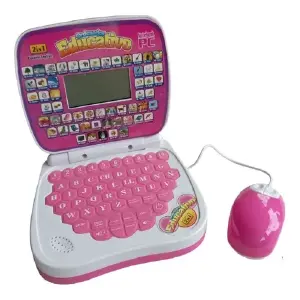 COMPUTADOR EDUCATIVO CON MOUSE ROSADO