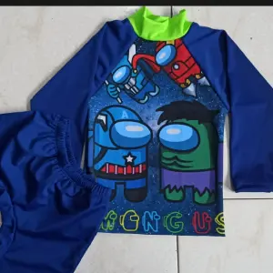 Traje de baño among us azul niño
