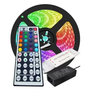 Cinta LED RGB de 5 Metros con Control de 44 Botones - Cinta Led Rgb 5Mts - Control 44Botones