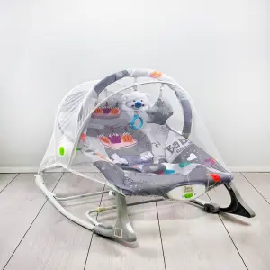 SILLA VIBRADORA ROCKER: Relájate y disfruta al máximo - SILLA VIBRADORA MECEDORA HIPO GRIS