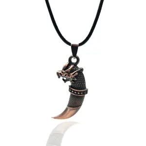 Collar Colmillo Dragon Metalico