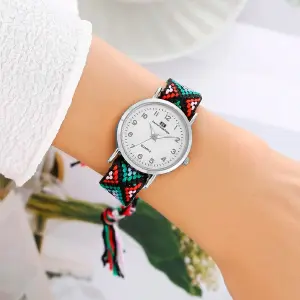 Reloj Tejido Artesanal Dama Mujer + Estu
