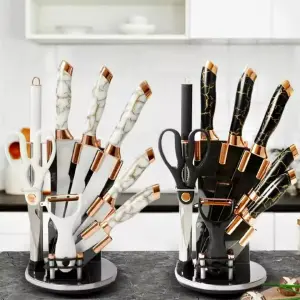 SET CUCHILLOS MARMOL X 9 PIEZAS: Elegancia y Precisión en tu Cocina - SET CUCHILLOS MARMOL X 9 PIEZAS