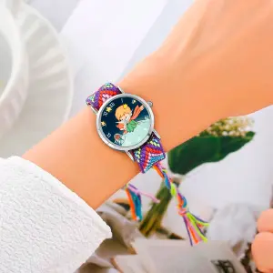 Reloj Principito Zorrito Plateado Tejido