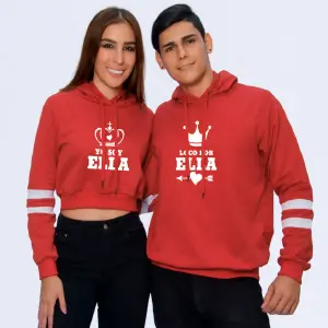 Buzo, Buso Hoodie Loco por ella ROJO
