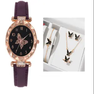 Set reloj+aretes+collar+pulsera y anillo