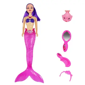 Muñeca Princesa Sirena Grande Luces Niña