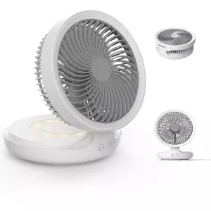 VENTILADOR RECARGABLE OSCILANTE CON LUZ