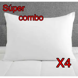Juego de 4 Almohadas de Silicona 40x60 cm - Set x4 almohadas siliconada 40x60