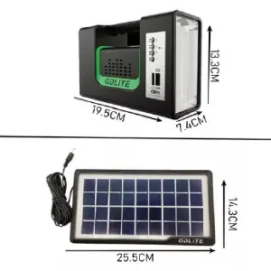 Kit Panel Solar 3 Bombillas Radio Mp3