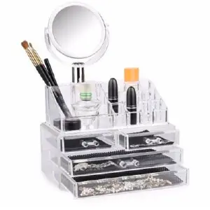 ALMACENADOR DE MAQUILLAJE CON ESPEJO