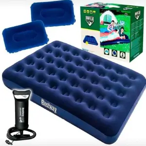Colchón Inflable Doble + 2 Almohadas + I