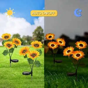 6 Girasoles LED con panel solar