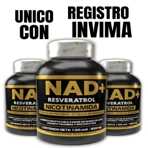NAD+ Resveratrol pastas con INVIMA x3