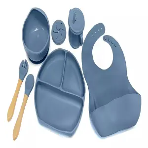 Vajilla Silicona Set X7 Bebe Babero