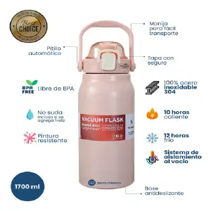 Termo 1.7 Litros Acero Inoxidable Azul