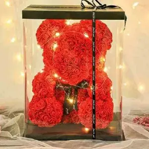 Oso de Rosas 25cm (Color Rojo)