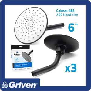 REGADERA TIPO LLUVIA 6" CABEZA ABS PZA