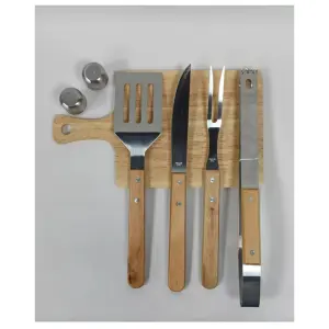 Set x7 Para Parrillada Asado BBQ estuche