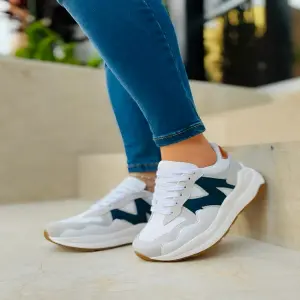 Tenis de mujer Nasara Blanco Azul