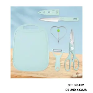 Kit De Tabla De Cortar + Pelador + Cuchi