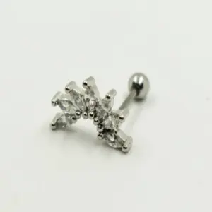 PIERCING PLATEADO TIARA DE CRISTAL
