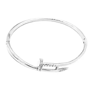 Pulsera Clavo Unisex Circon Rodio Platea